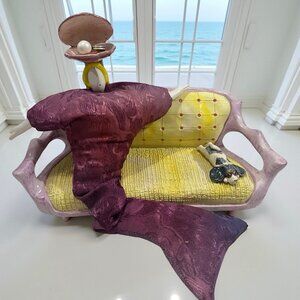 LG Poupee Millet French Doll Bean Bag Girl 1998 19" H- w/Oyster with Pearl Ring